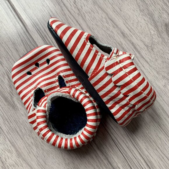 Freshly Picked Red & White Stripe Mary Jane Moccs - Picture 2 of 7
